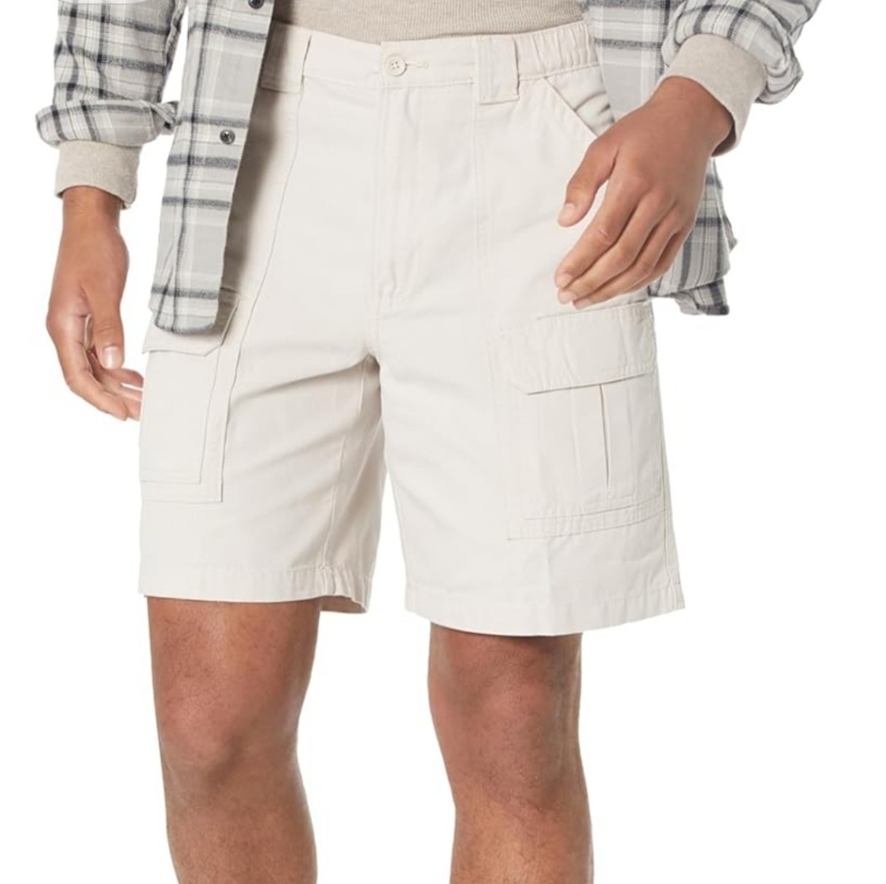 Savane Hiking Cargo Shorts Mens Size 38 Oyster 8" Inseam Stretch Waist NWT